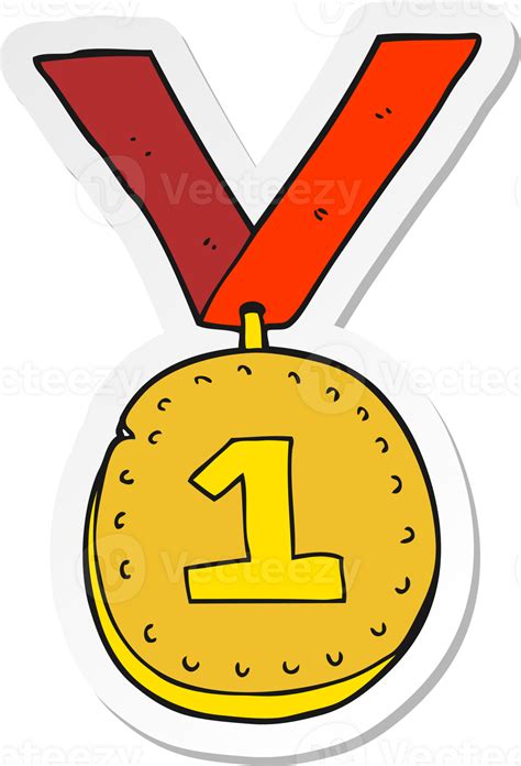 Sticker Of A Cartoon First Place Medal 40072540 Png
