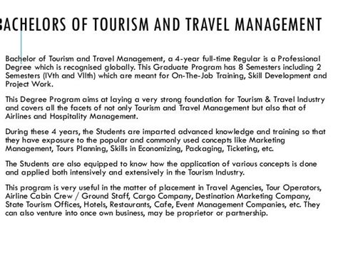 Tourism And Travel Management