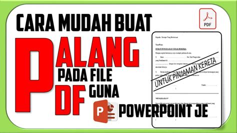 Cara Mudah Buat Palang Pada Dokumen PDF Guna Powerpoint Je YouTube