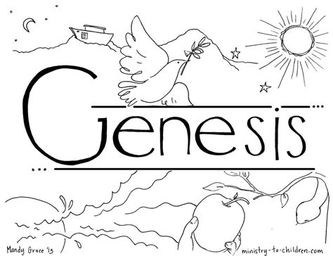 "Book of Genesis" Coloring Page for Children