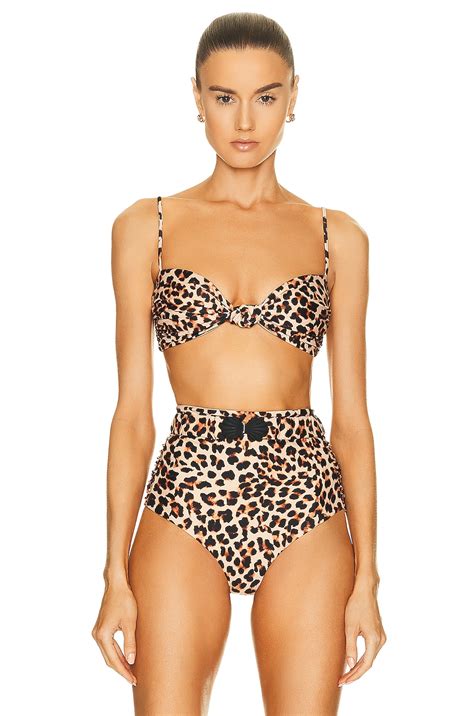 Johanna Ortiz Mirame Bikini Top In Leopard Fwrd