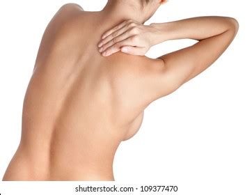 Стоковая фотография 237430753 Side View Beautiful Naked Woman Touching