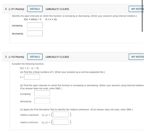 Solved 2 [ 11 Points] Details Larcalc11 3 3 015 My Notes