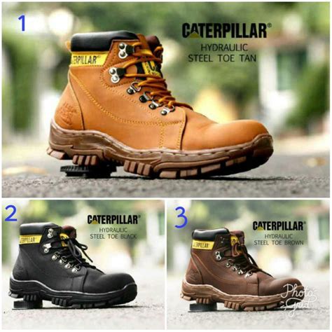 Jual Sepatu Safety Pria Boots Caterpillar Hydraulic Pvc Leather