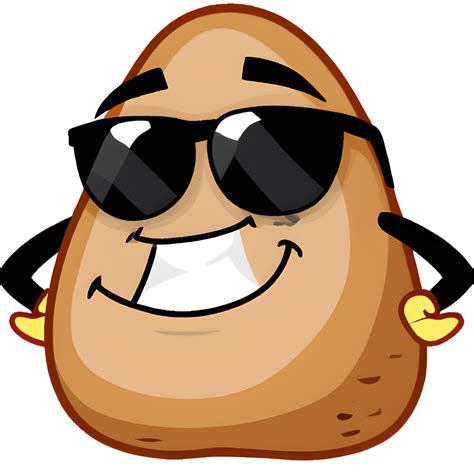 Sunglass Wearing Cool Potatoe Cartoon Creative Fabrica