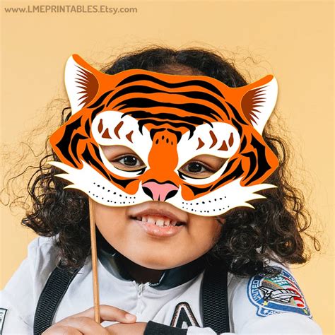 Tiger Mask Printable Animal Masks Childrens Party Pdf Costume Etsy