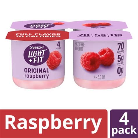 Light Fit Nonfat Gluten Free Raspberry Yogurt Cups 53 Oz 4 Pack Kroger