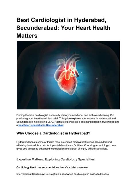 Ppt Best Cardiologist In Hyderabad Secunderabad Your Heart Health