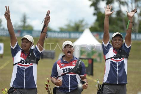 Final Panahan Nomor Recurve Beregu Putra Pon Papua Antara Foto