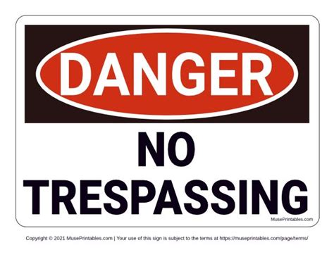 Printable No Trespassing Danger Sign Signs Danger Sign Sign Quotes