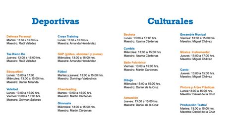 Conoce Los Horarios De Cultura Y Deportes Unitec Campus Guadalajara