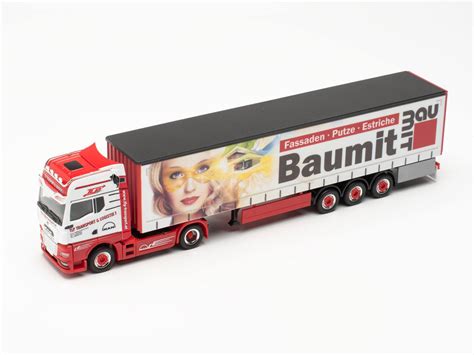 Herpa H Lkw Man Tgx Gx Gardinenplanen Sattelzug Tlp Baumit