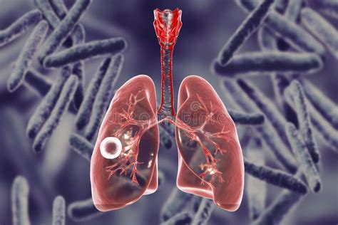 Fibrous Cavernous Pulmonary Tuberculosis Stock Illustration