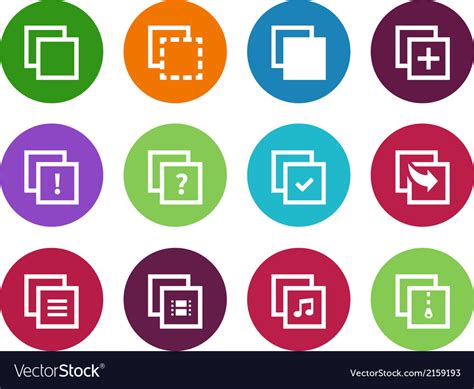 Copy paste circle icons for apps web pages Vector Image