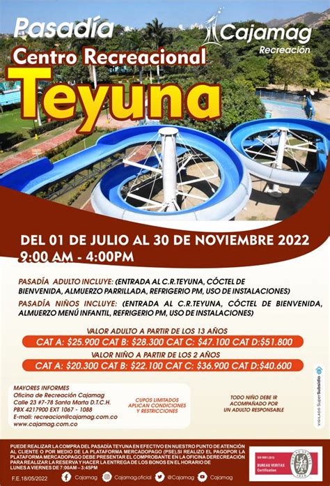 Recreación Cajamag PASADÍA CENTRO RECREACIONAL TEYUNA JULIO A