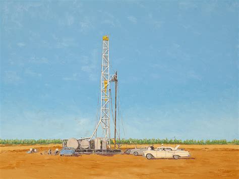 Thomas A Mitchell Drilling Rig 1 Painting By Galen Cox Fine Art America