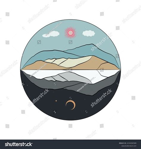 Logo Depicts Opposite Between Sun Moon Stock Illustration 2154392589