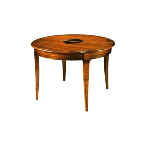 Table Ronde Merisier Massif Pieds Sabres Allonges Cm Cdiscount