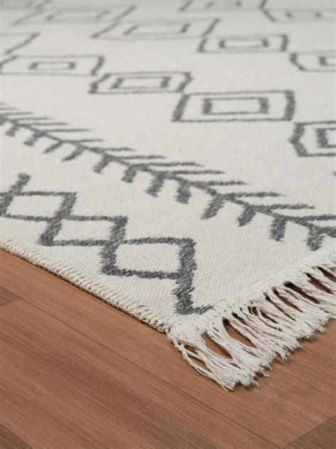 Tapis Kilim Berba Reversible En Coton Oeko Tex Ecru Kiabi