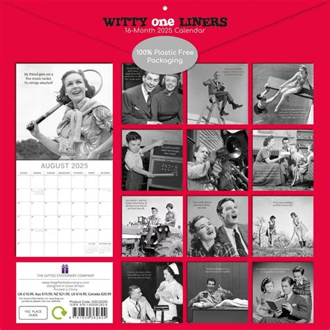 Witty One Liners 2025 Wall Calendar