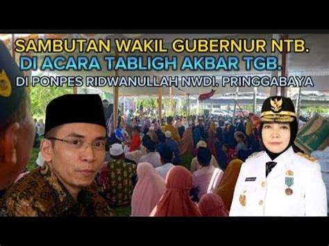 Sambutan Wakil Gubernur Ntb Di Acara Tablig Akbar Tgb Di Ponpes