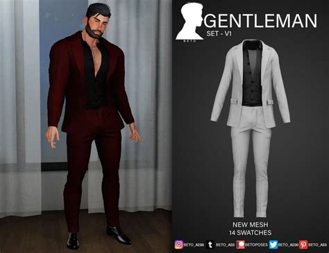 Gentleman Set V Beto Sims Male Clothes Sims Men Clothing