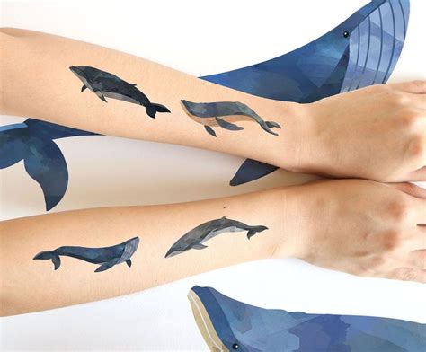 Blue Whale Outline Tattoo