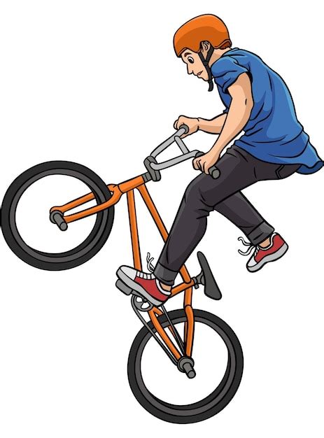 Ilustração De Clipart Colorida De Desenho Animado De Ciclista De Bmx Vetor Premium