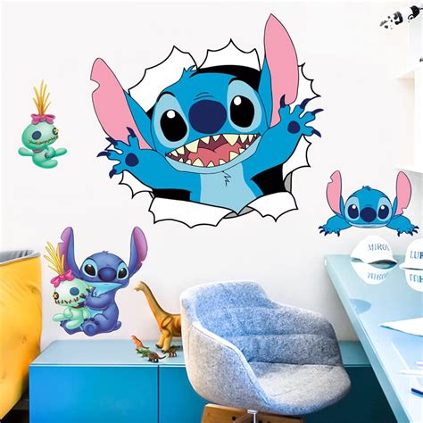 Stitch Wall Decal Cartoon Stitch Poster Vinyl Wall Decor Stitch Room