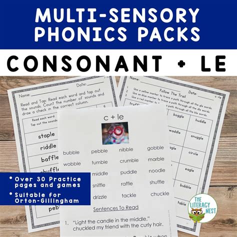 Syllable Type Consonant Le Orton Gillingham Multisensory The Literacy Nest