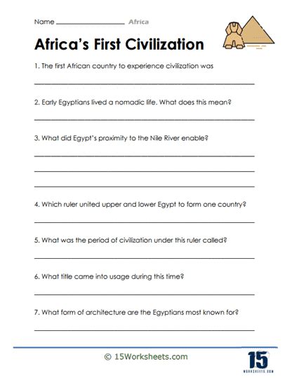 Africa Worksheets 15