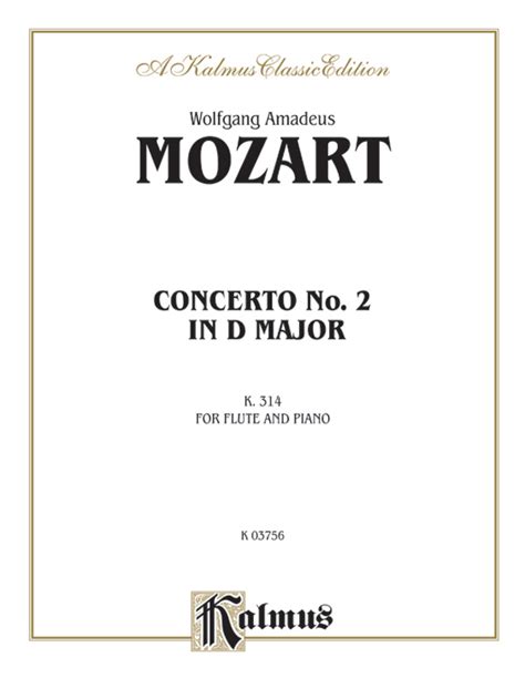 Flute Concerto No 2 In D Major K 314 Flute Part S Wolfgang