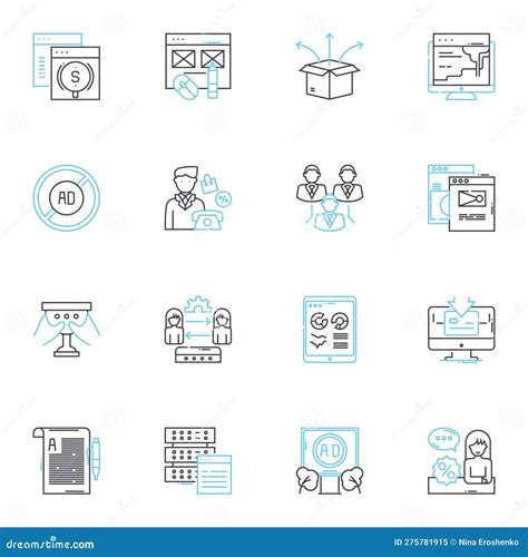 Virtual Communication Linear Icons Set Teleconferencing Video Chat