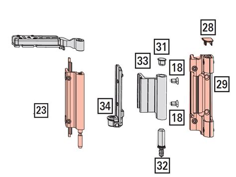 Roto AL 18 23 28 29 31 34 Komplet zawiasów R DF Nr 2 130kg FH