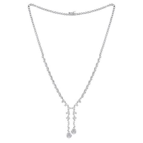 2205 Ct Si Clarity Hi Color Marquise Pear Diamond Necklace 18 Karat White Gold For Sale At 1stdibs