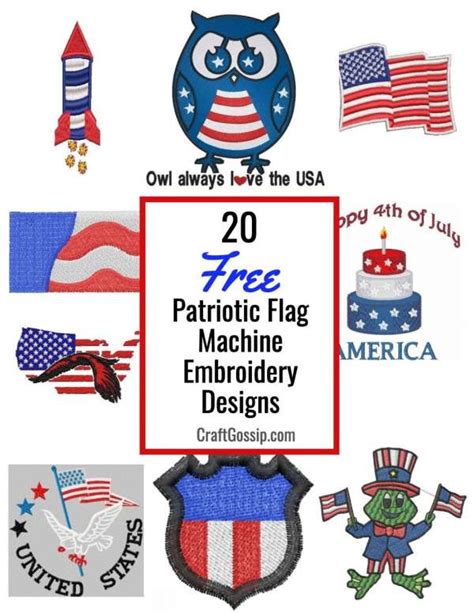 Free Patriotic Flag Machine Embroidery Designs Needle Work