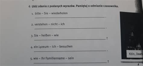 Ułóż zdania z podanych wyrazów Pamiętaj o odmianie czasownika Brainly pl