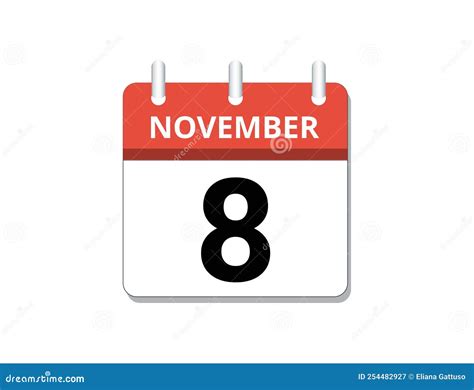 November 8th Calendar Icon Vector Concept Of Schedule Business And