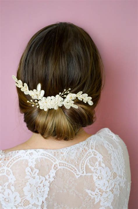 Ivory Lace Hair Comb - Wedding Comb - Bridal Hair Accessories - Lace ...