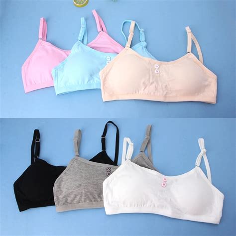 Training Bras Solid Young Girls Solid Soft Cotton Bra Puberty Teenage