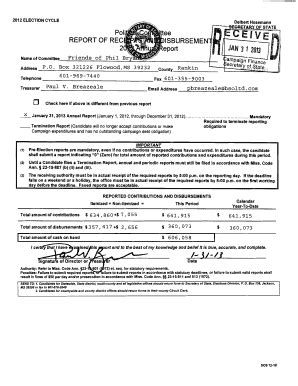 Fillable Online Sos Ms Pol Report Of Re Sos Ms Gov Sos Ms Fax Email