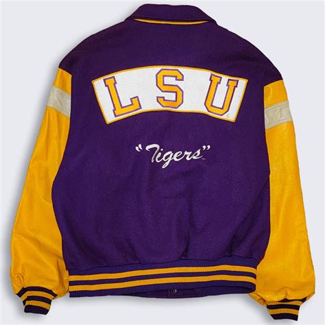 Lsu Tigers Vintage Leather Wool Varsity Jacket Letterman Etsy