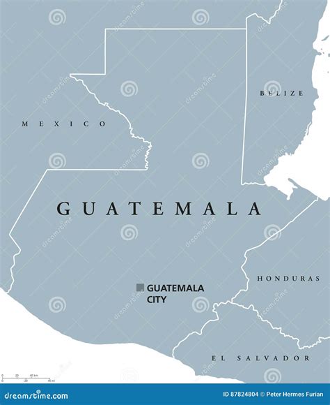 De Politieke Kaart Van Guatemala Vector Illustratie Illustration Of