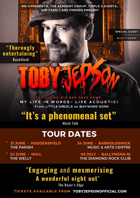 Tour Dates Toby Jepson