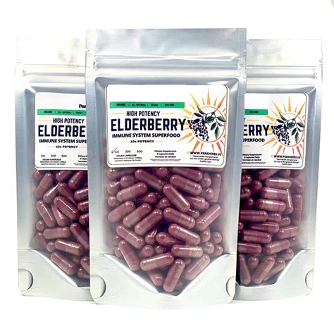 Antioxidant And Immune Support Supplement Elderberry Capsules With Vitamin C Zinc Elderberry