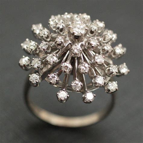 Circa 1950 14K Diamond Cocktail Ring – Pippin Vintage Jewelry