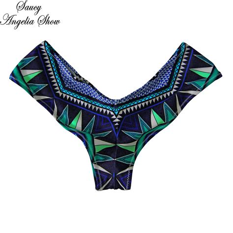 Saucy Angelia Women Swimwear Blue Print Separates Swimsuit Bathing