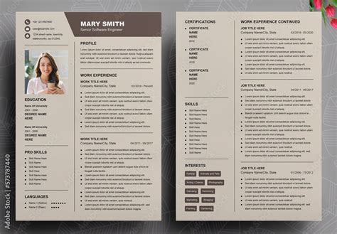 Tech Company Resume Design Layout Template Stock Template | Adobe Stock