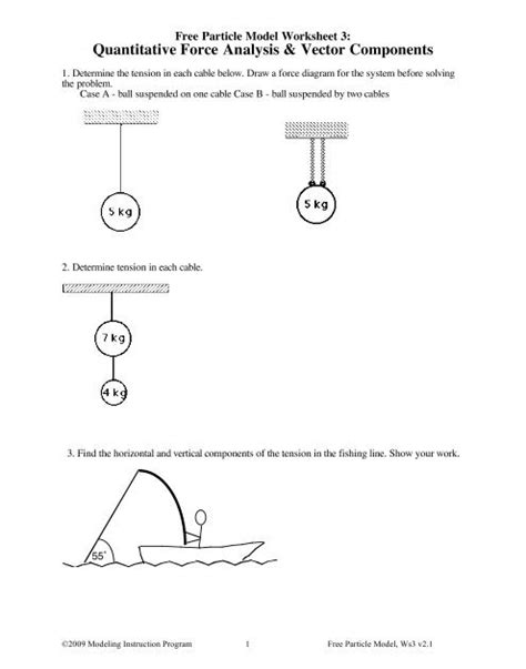 Particle Model Worksheet A Force Diagrams