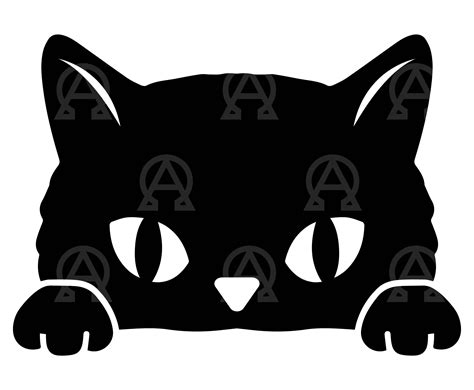 Peeking Cat Svg Peeking Cat Cut File Black Cat Svg Funny Kitten Svg